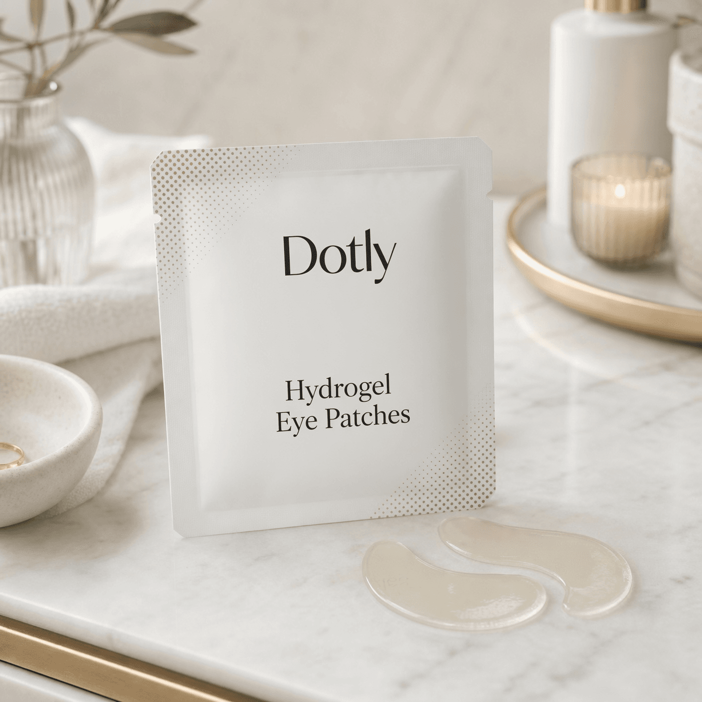 Dotly Hydrogel Eye Patches with translucent crescent under-eye gels